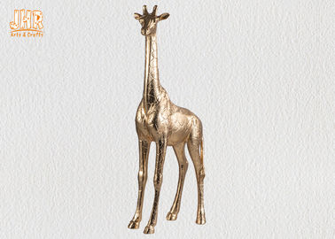 Статуя таблицы Фигуринес скульптуры жирафа стеклоткани листового золота стоящая животная