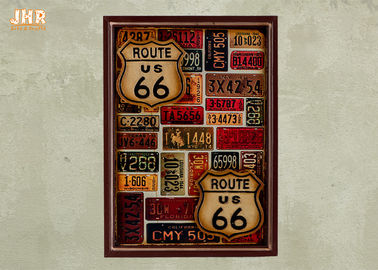 Wood Pub Wall Sign Route 66 Wall Decor Decorative MDF Wall Plaques 3D Wall Art Signs Red Color