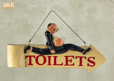 Смешной оформление знака Адвокатуры знака смолы Фигурине статуи Полыресин знаков туалета установленное стеной