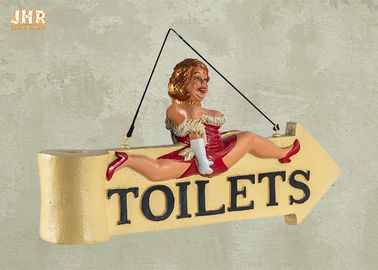 Смешной жирный знак смертной казни через повешение стены Фигурине Полыресин знаков направления дамы Туалета декоративный