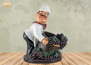 Скульптура шеф-повара держателя вина шеф-повара смолы Фигурине статуи Полыресин оформления таблицы шеф-повара небольшая
