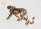 Фигуринес статуи таблицы стекла волокна скульптуры леопарда Полыресин листового золота животные