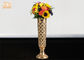 Золото деталей Хомеварес ваз пола формы трубы декоративное листало вазы таблицы стеклоткани