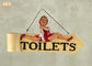 Смешной жирный знак смертной казни через повешение стены Фигурине Полыресин знаков направления дамы Туалета декоративный