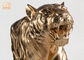 Большое золото листало статуя таблицы скульптуры тигра Фигуринес Полыресин животная